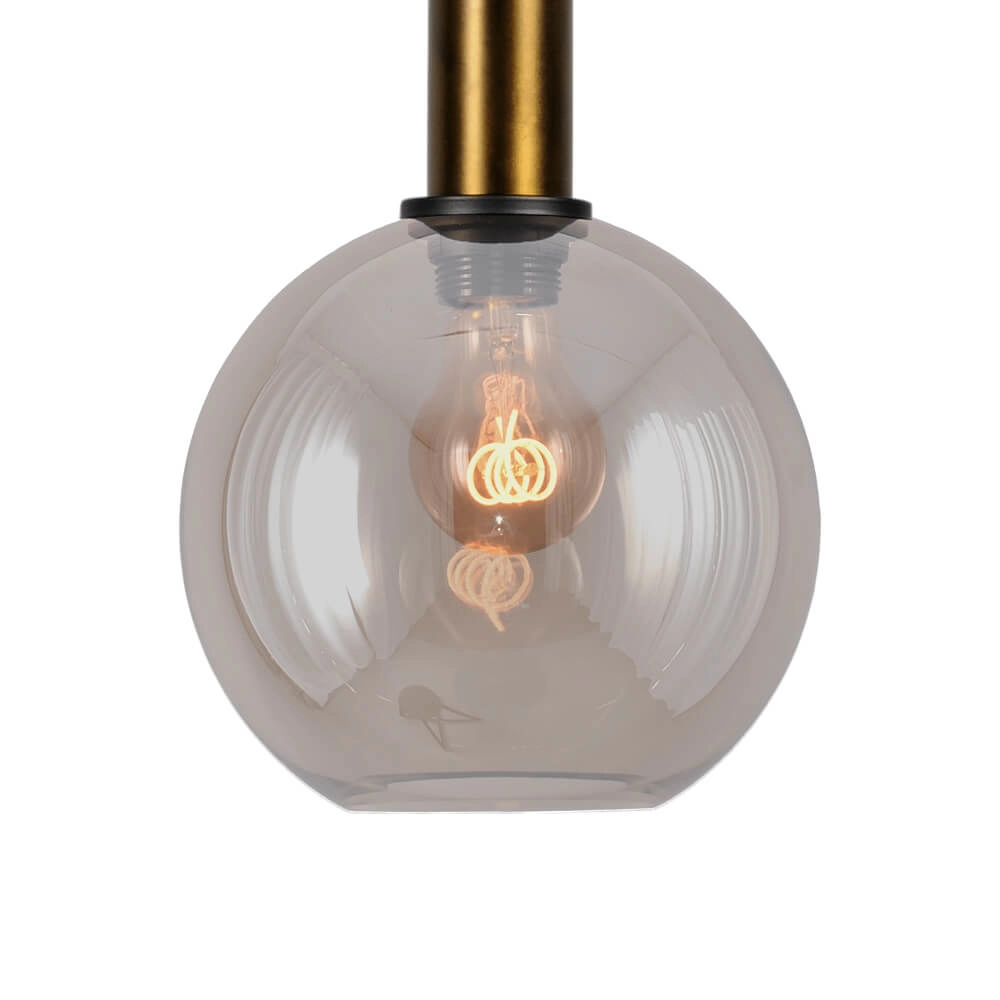 Lampe suspendue Ø 20cm Bella 2 Laiton antique avec verre doré Masterlight 8718121334042