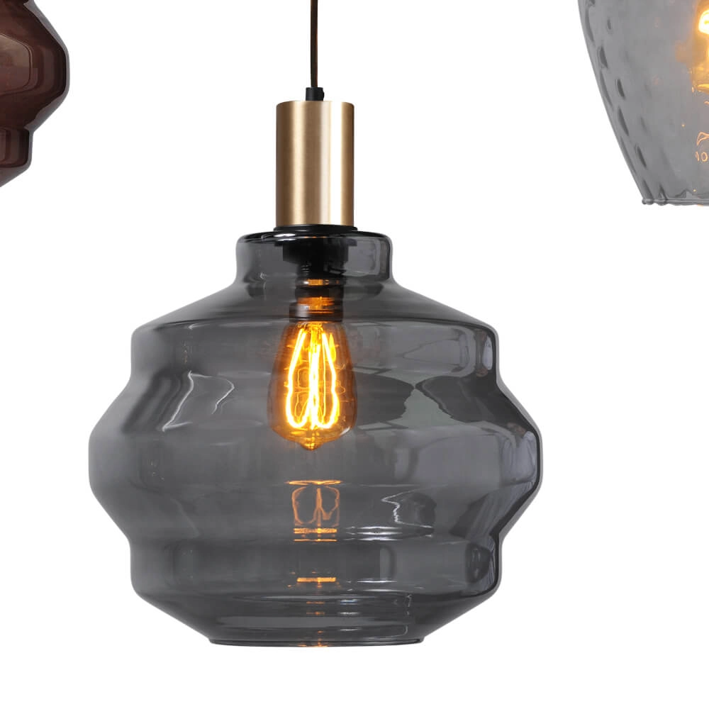 Lampe suspendue 5 lumières - dorée - Porto avec des lunettes différentes Masterlight 8718121270401