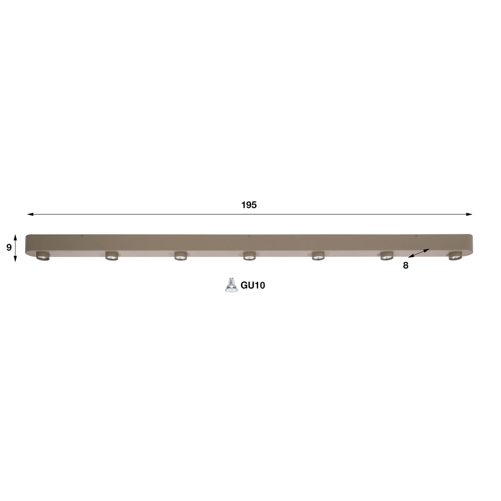 Lampe de plafond élégante Bar Brun sable 7 clairs Lyora 8716803514850