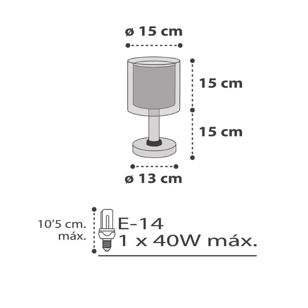 Lampe de table pour chambre d'enfant Clouds gris doux Dalber 8420406800448