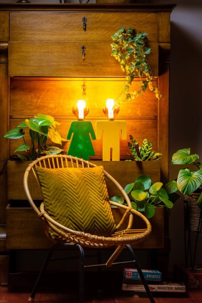 Lampe de table en bois Eve Velvet vert ETH 8720195301530