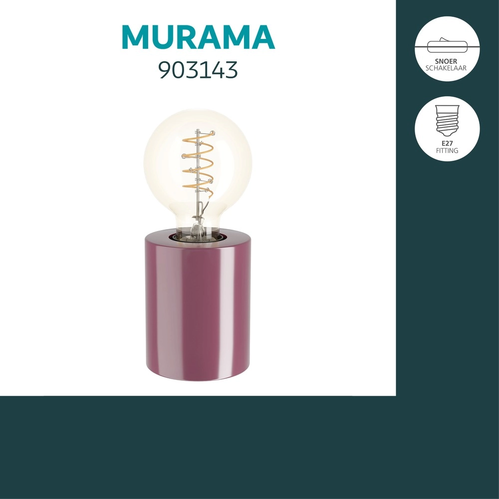 Lampe de table Murama Rouge bordeaux Eglo 9008606406258