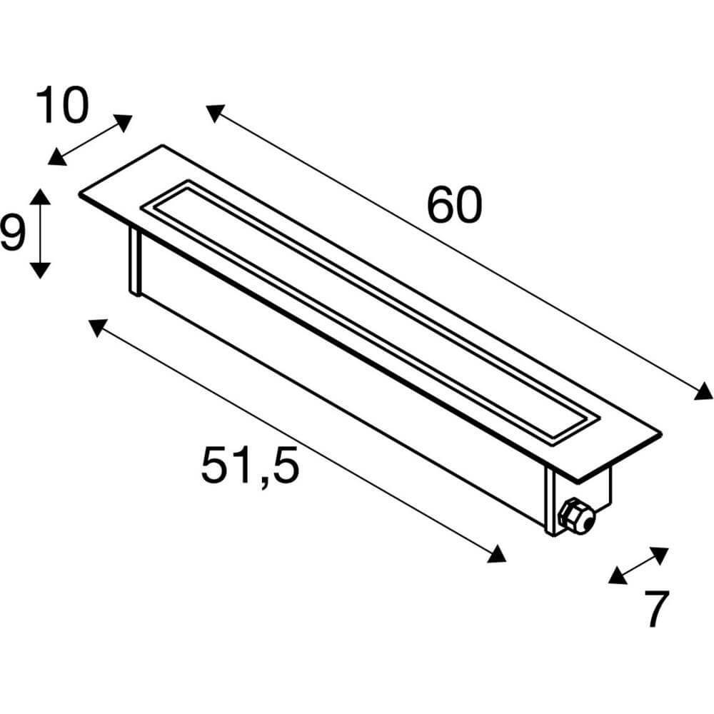 Lumière encastrée Dasar 600 60cm Led 3000K SLV 4024163274739