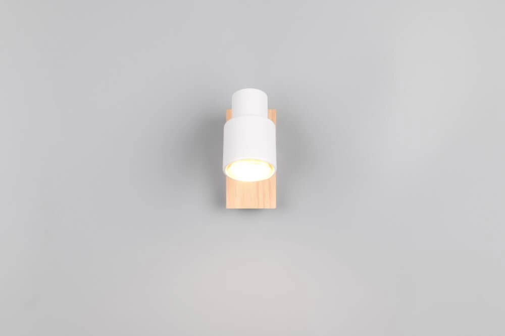 Applique murale design Pierre blanc avec du bois Trio 4017807638141