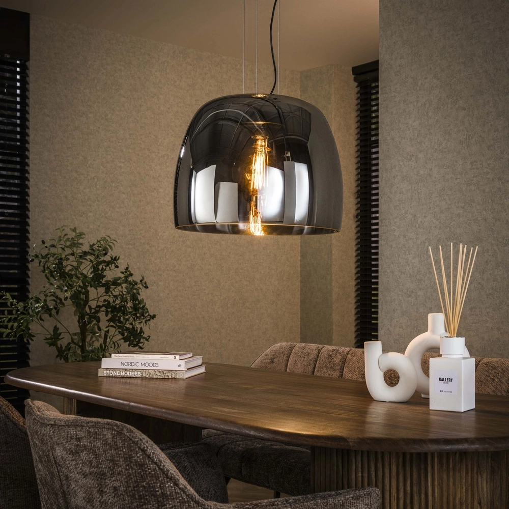 Lampe suspendue en verre Drift Ø 48 cm - verre fumé
