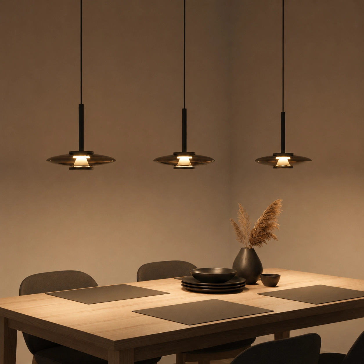 Lumière suspendue LED pour salle à manger Madison Noir