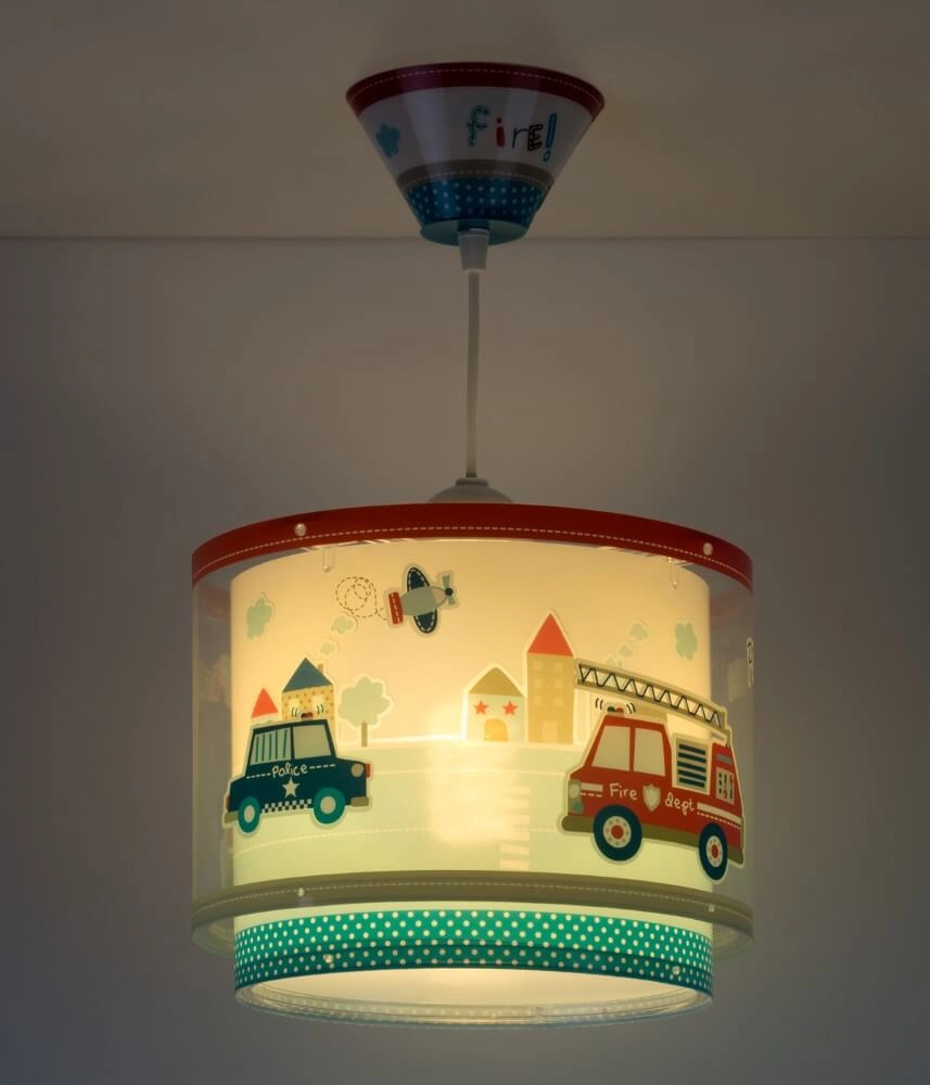 Lampe suspendue chambre d'enfant Police rouge avec du bleu Dalber 8420406606125