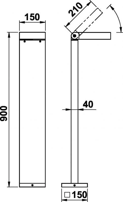 Éclairage de chemin directionnel Parel 90 cm - noir Albert 4007235622966