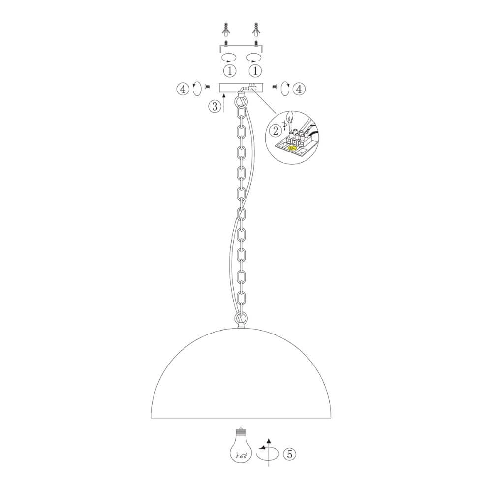 Lampe suspendue de bureau Semicirkel Ø 50 cm Steinhauer 8712746131048