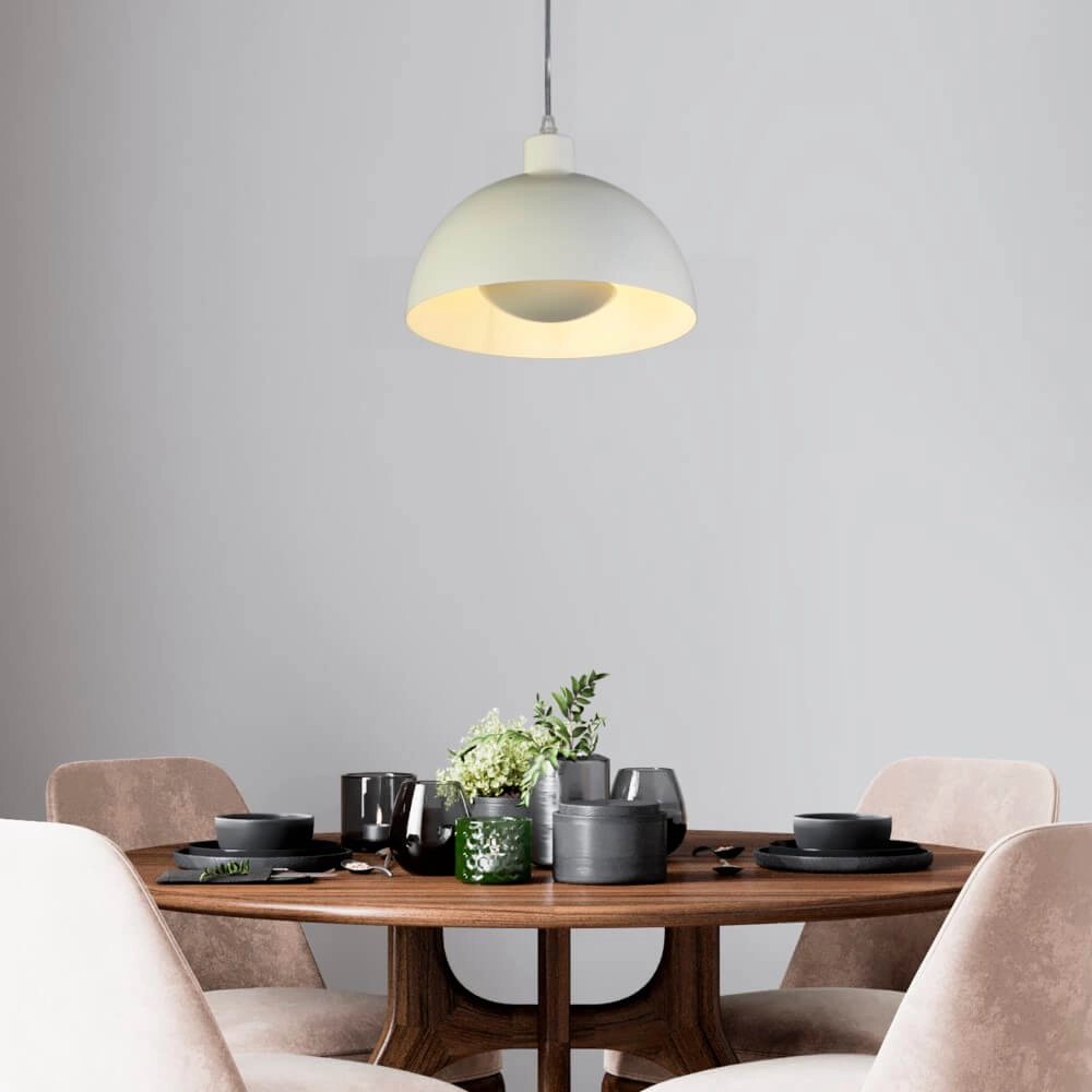 Suspension crème Mars Abat-jour 20cm de haut Searchlight 5053423274294