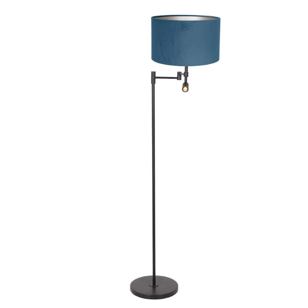 Lampe de table élégante Stanger avec du velours bleu