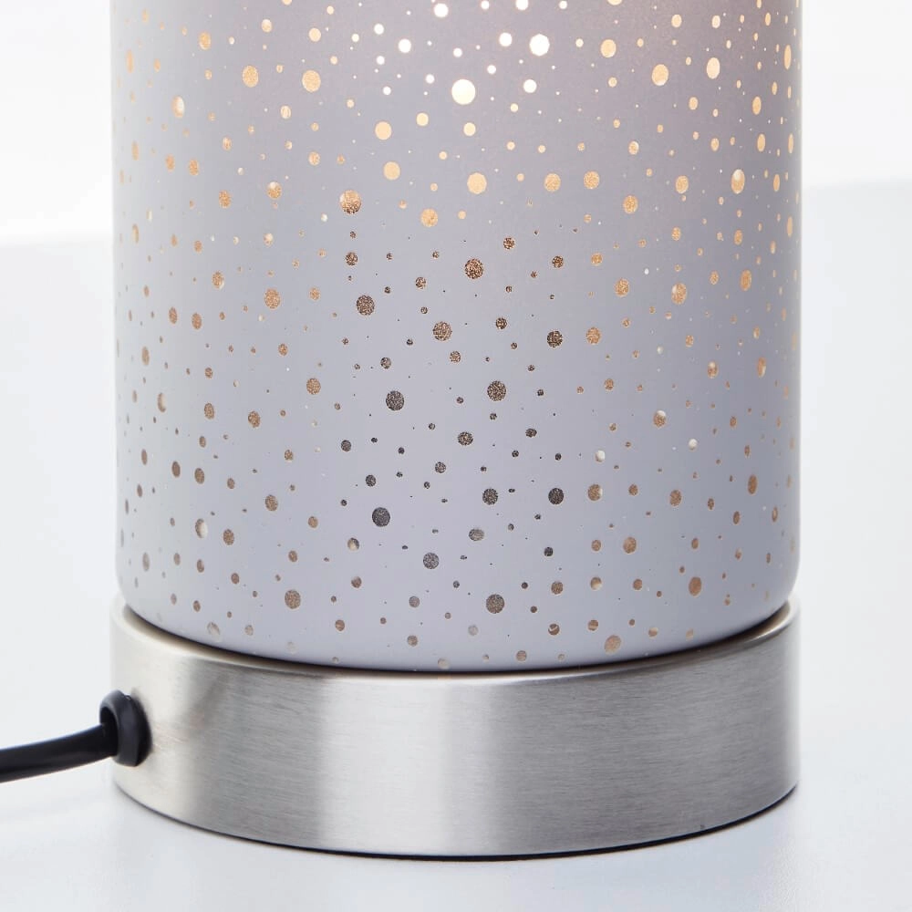 Lampe de table Scarlett nickel avec gris Brilliant 4004353438219