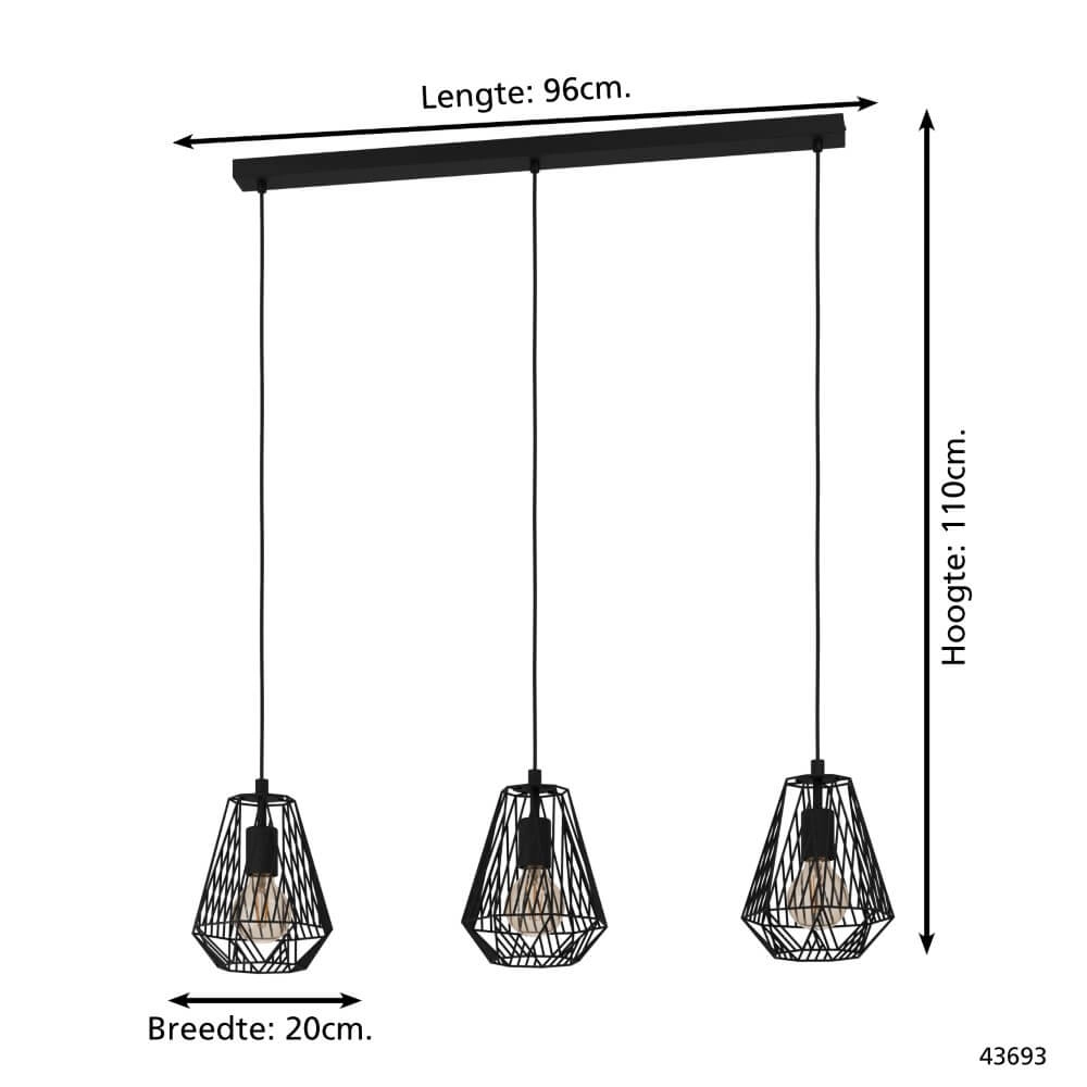 Lampe de table à manger noire Stype Eglo 9002759436933