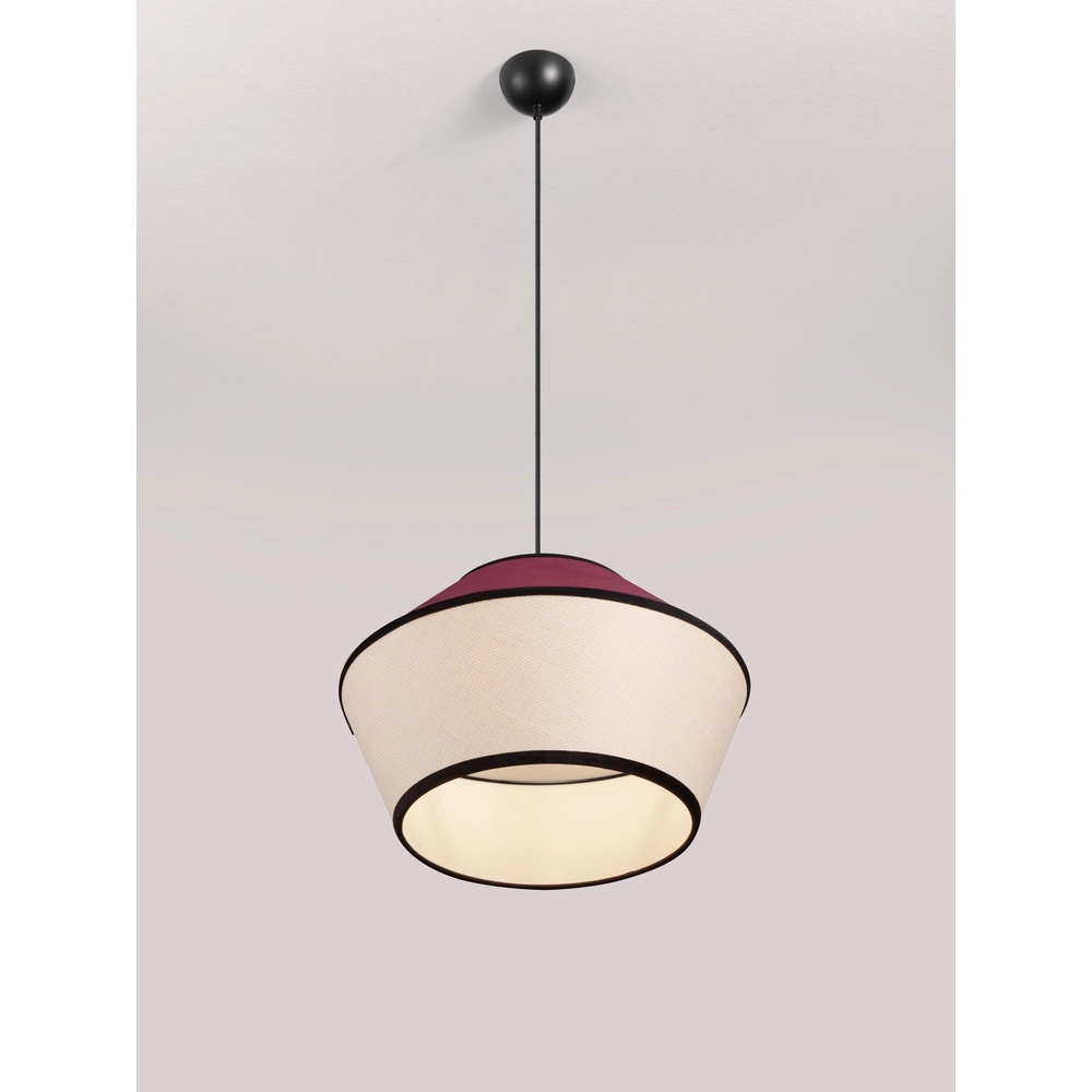Lampe suspendue Veliss Blanc avec un rouge bordeaux Lyora 5212017493835