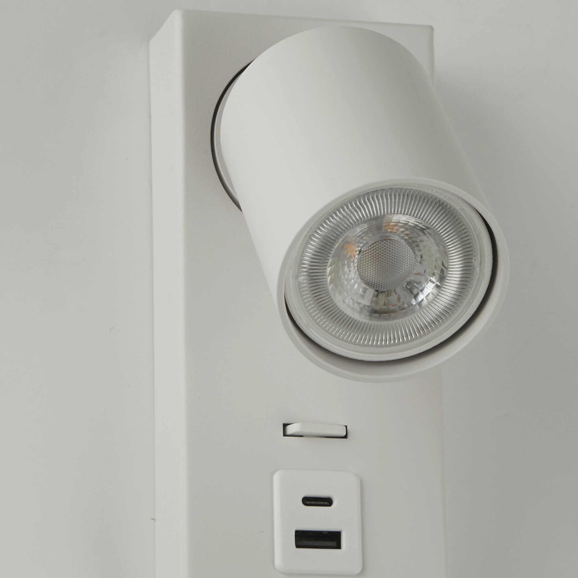 Lampe de chevet Moon 1 Blanc avec USB Lyora 5053423311661