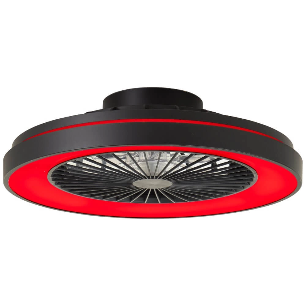 Ventilateur de plafond noir Mazzaro avec lampe RGB - 48cm Brilliant 4004353428449