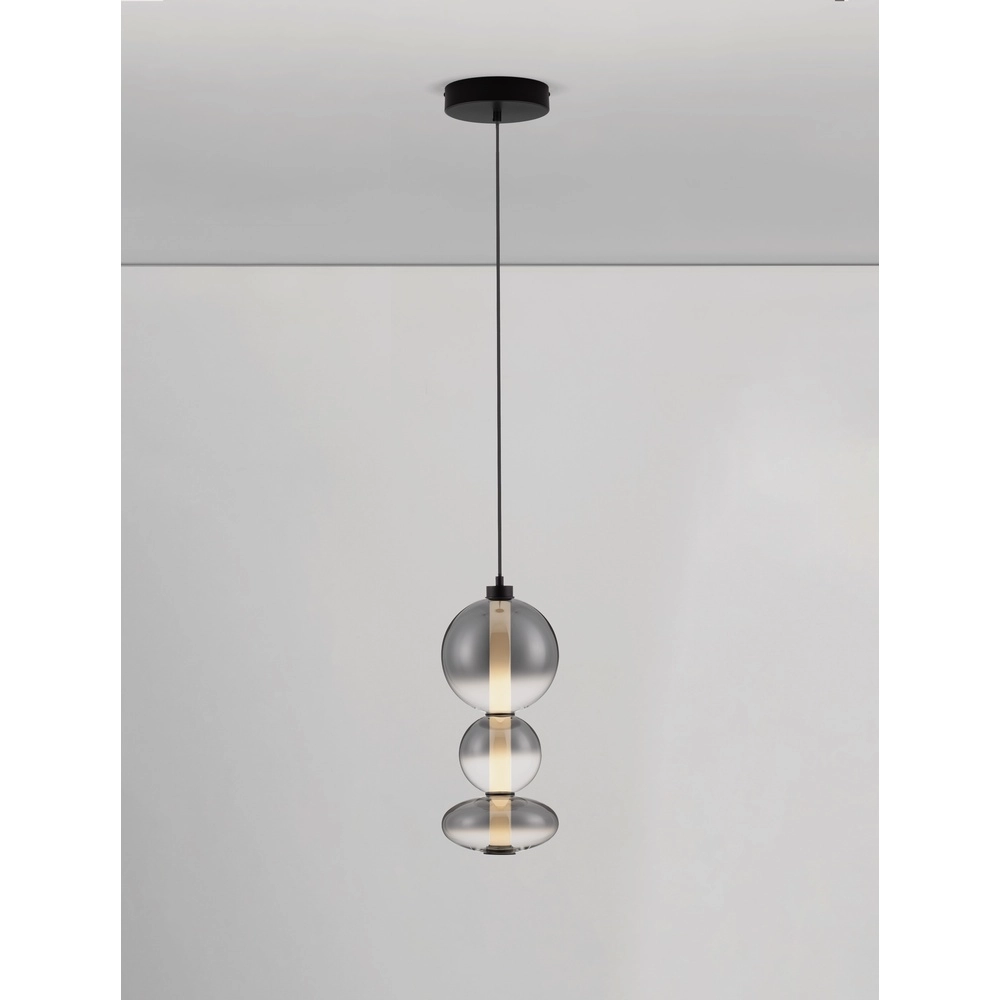 Suspension Bally Verre fumé 45,5 cm Lyora 5212017449160