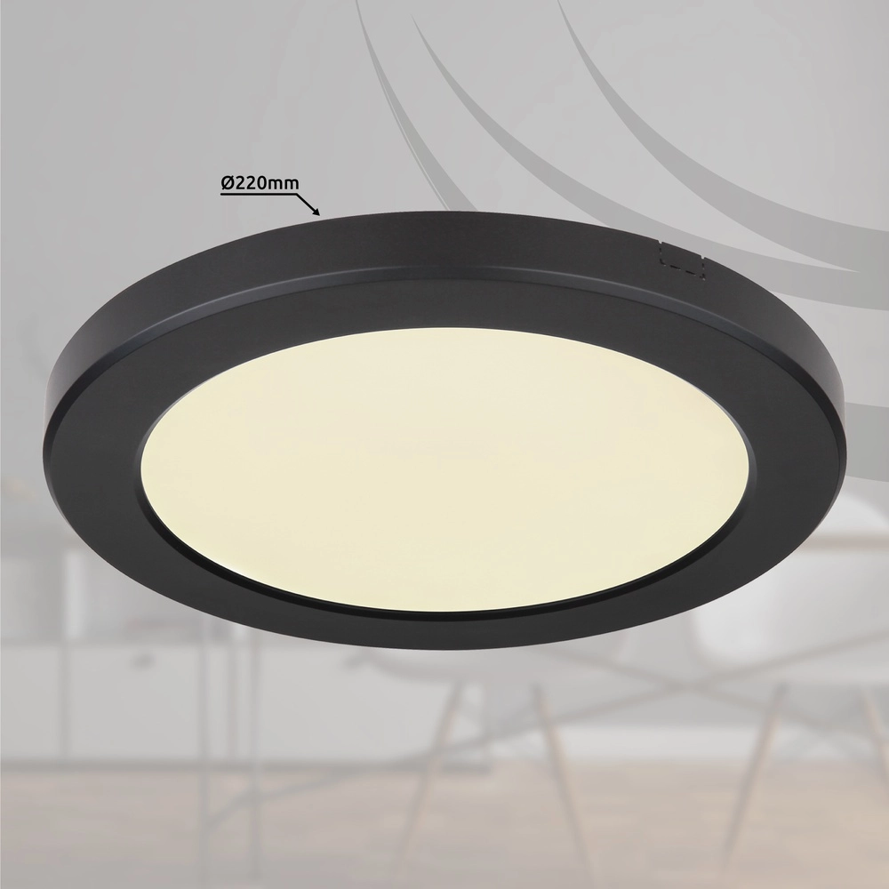 Conception de plafonds Lasse noir Ø 22cm Globo 9007371405169