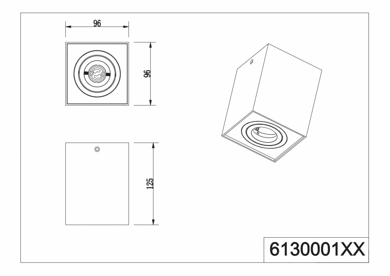 Plafonnier Biscuit carré noir Trio 4017807558937