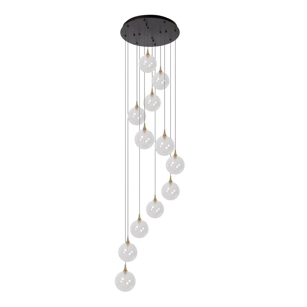 Suspension LED de conception Gisela transparent - 12x Ø 16cm Premium by Lucide 5411212134844