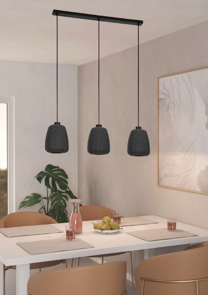 Lampe suspendue 3 lumières en tissu Barlaston Eglo 9002759439620