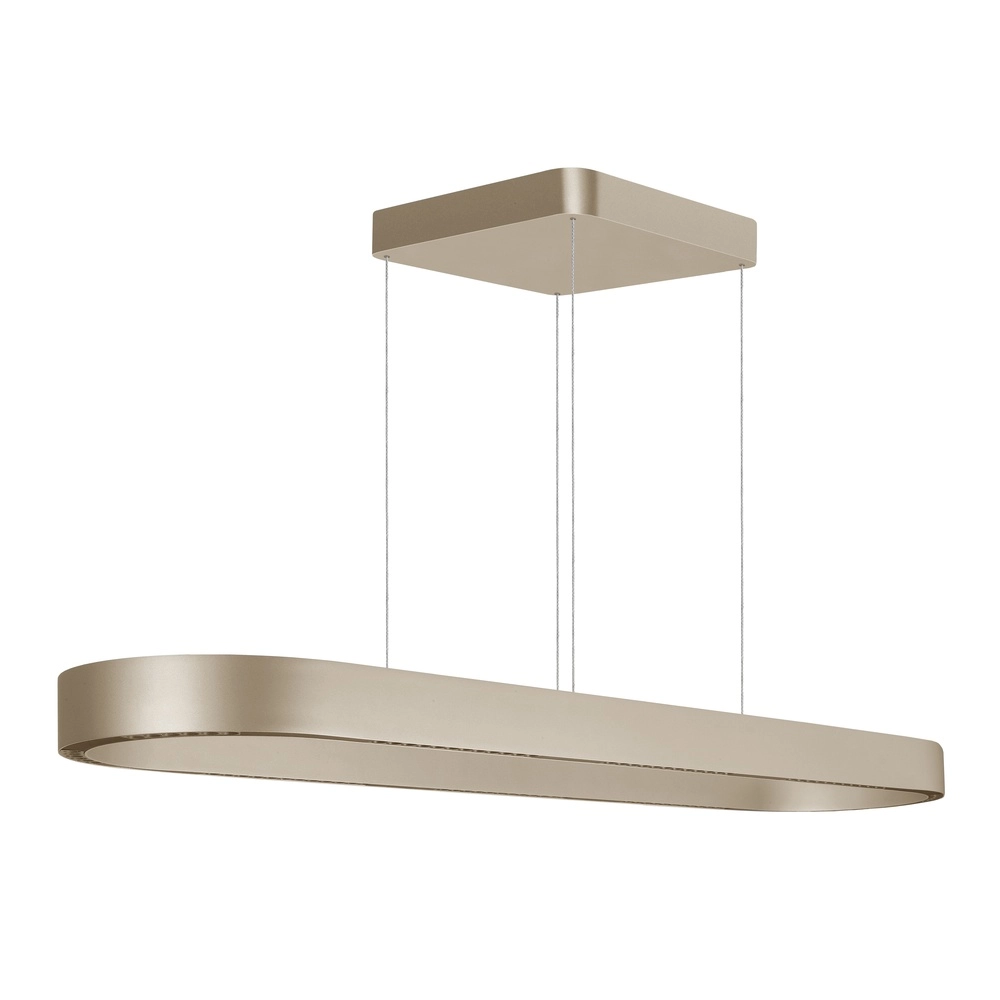 Oval de la lampe pendante Loop Or champagne