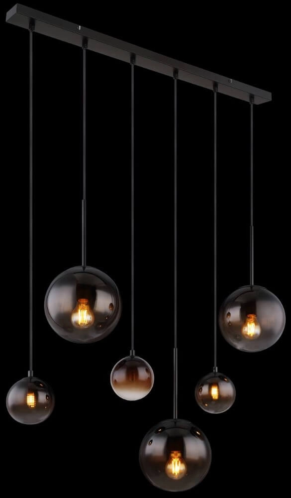 Lampe suspendue noire Hallie avec un verre unique Globo 9007371445929