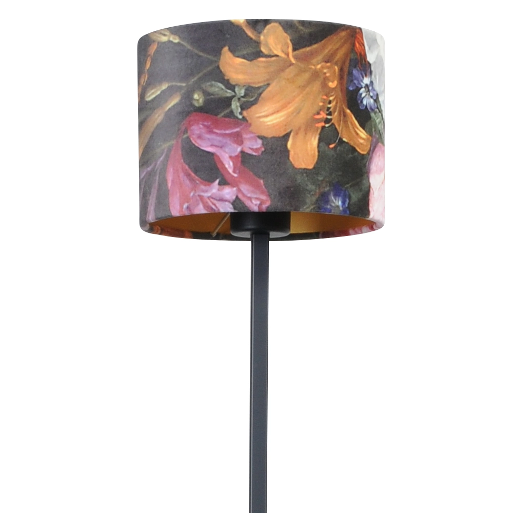 Lampadaire noir Venus 150cm avec abat-jour Fleur Masterlight 8718121206400