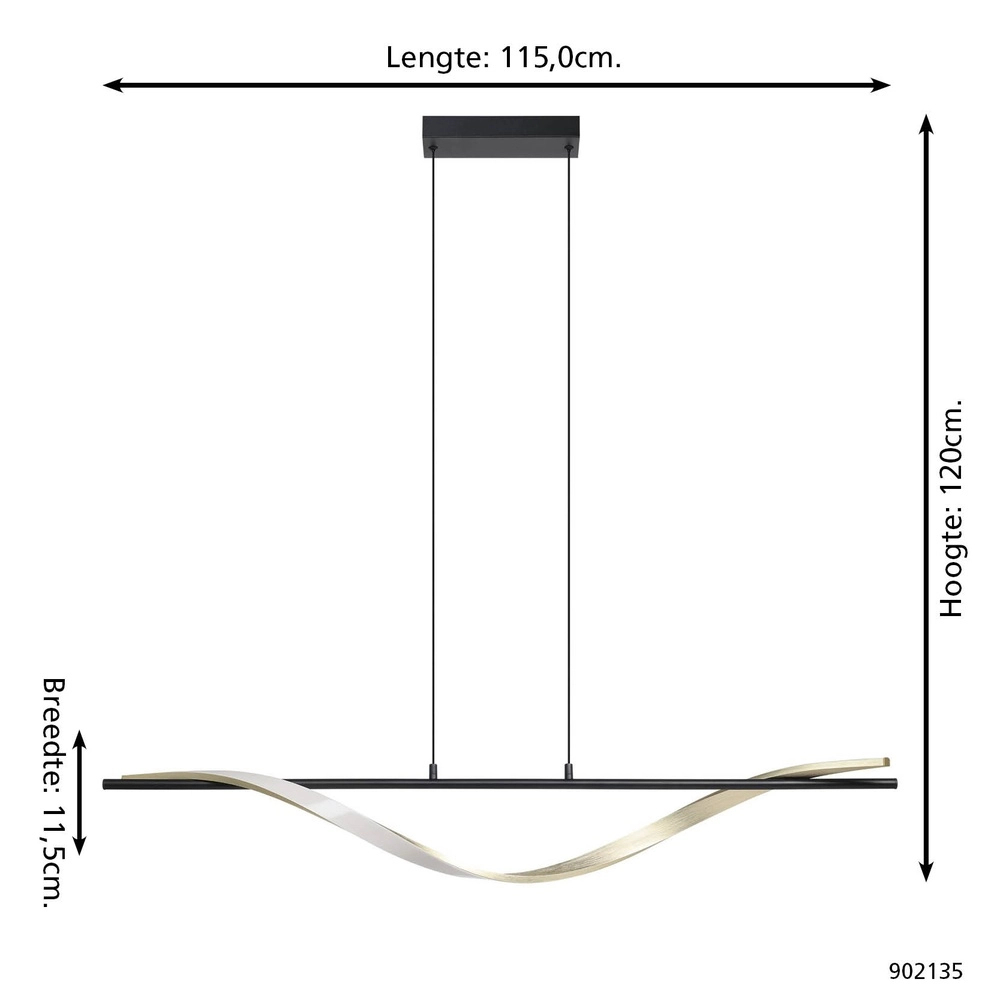 Suspension Conaprato noir avec or Eglo 9008606357352