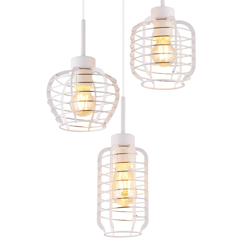 Lampe pendante à 3 lampes Nesa Blanc Globo 9007371572212
