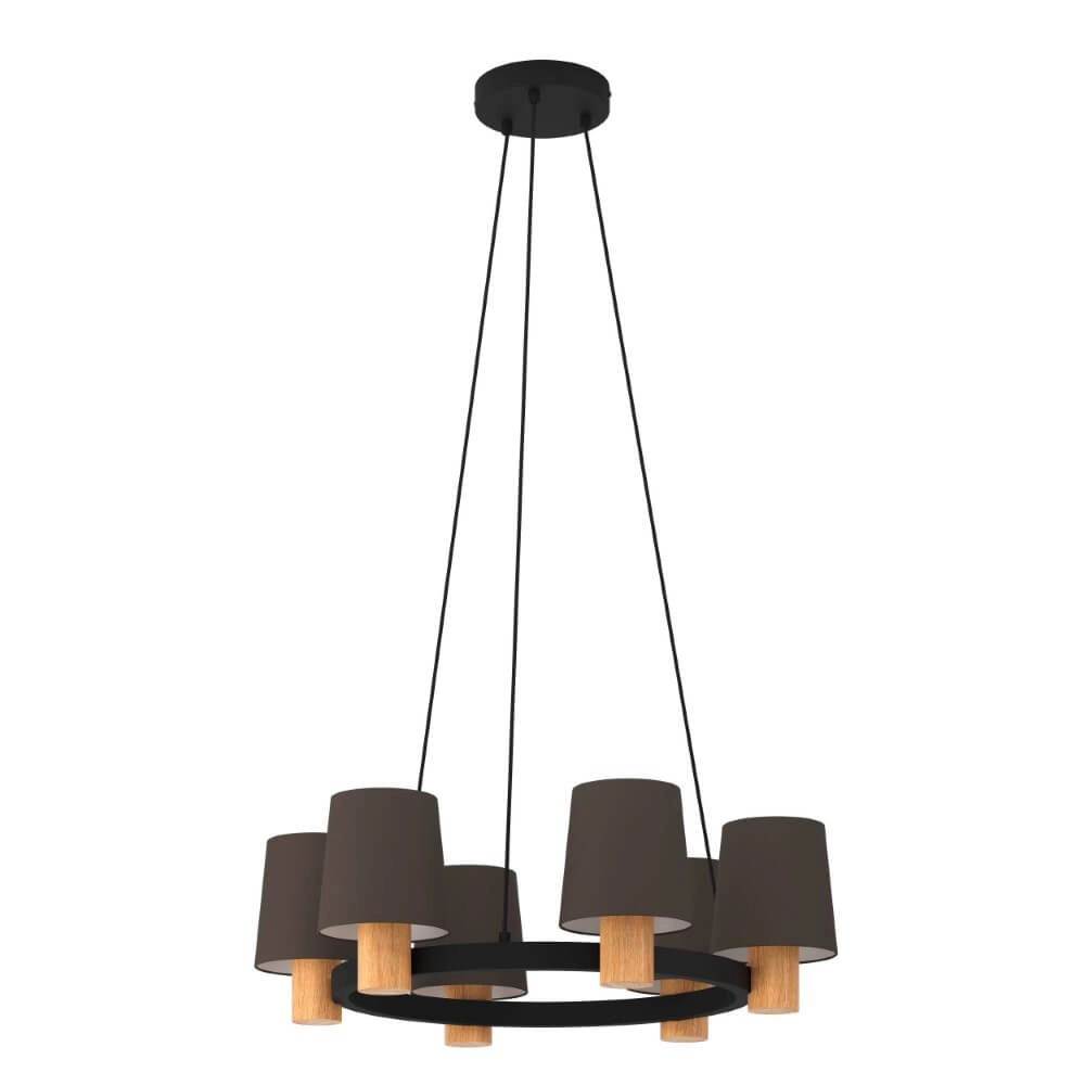 Lampe suspendue Edale Ø 70cm - avec nuances marron