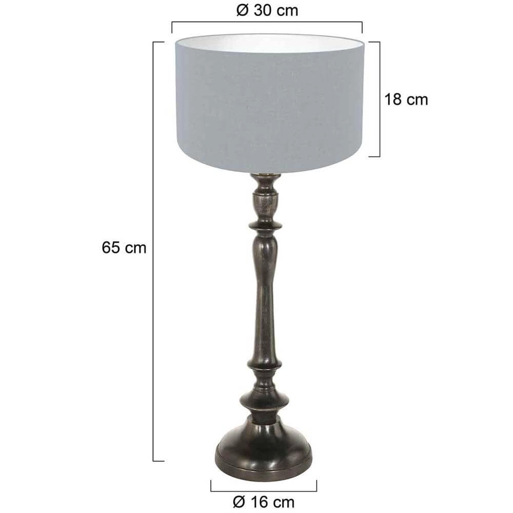 Lampe de table Bois Noir avec capuche bleu clair Steinhauer 8712746175264