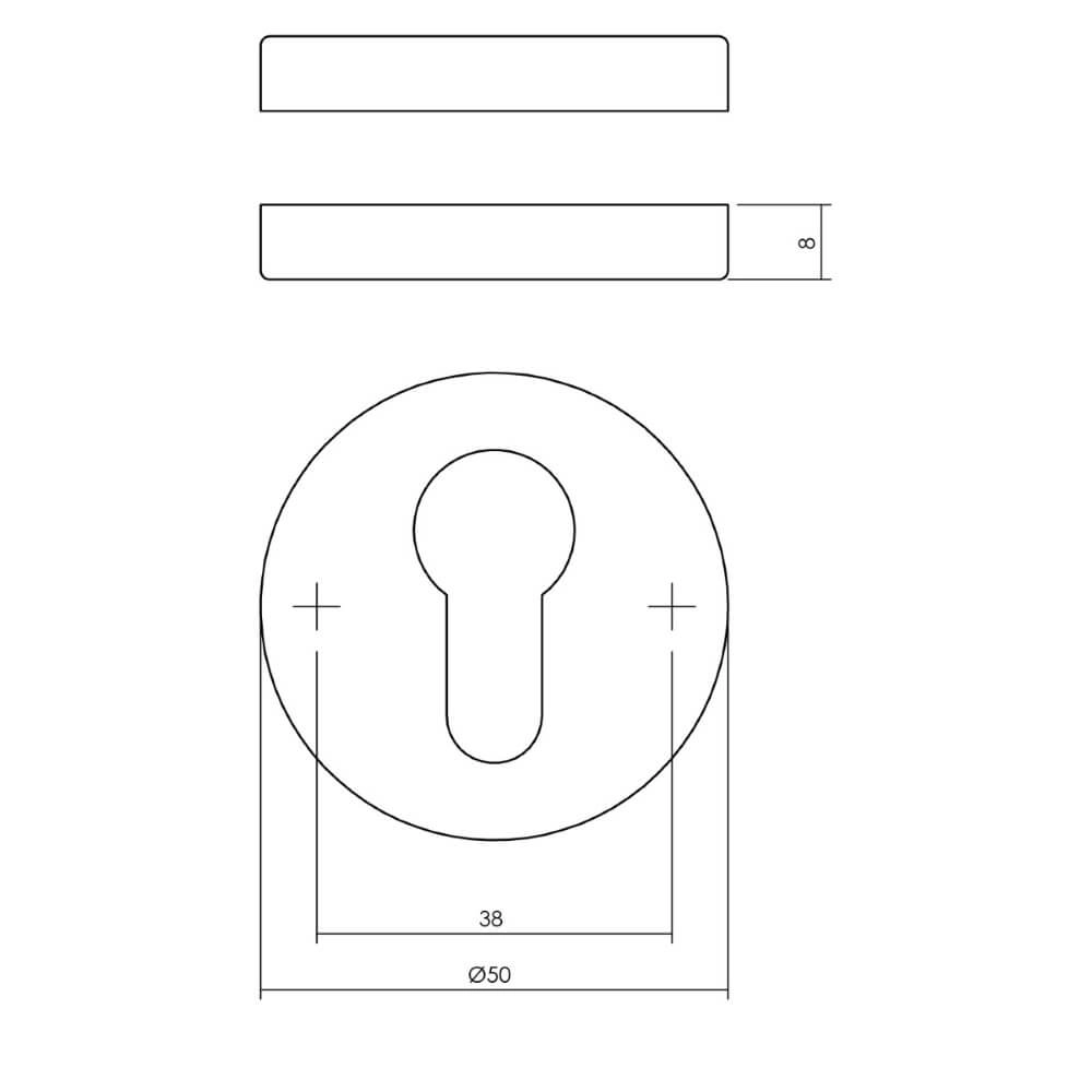 Lot de 2 rosaces cylindriques Tira rond laiton laqué dissimulé Intersteel 8714186648384