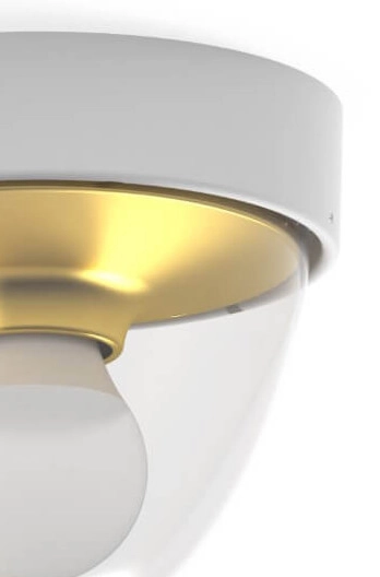 Plafonnier blanc Nook avec de l'or à l'intérieur Lyora 5903139797092