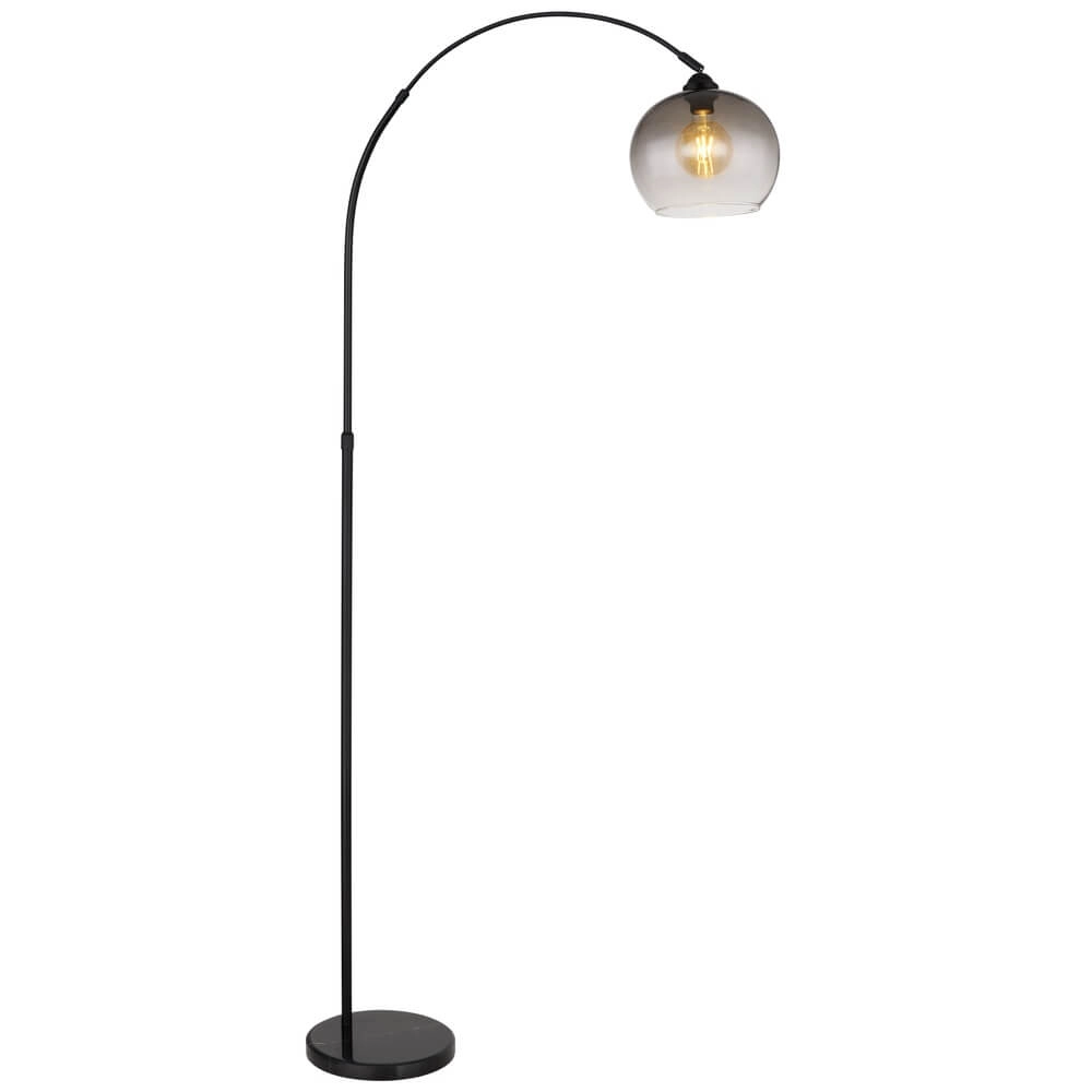 Lampe à arc noir Newcastle Ampoule Verre Fumé