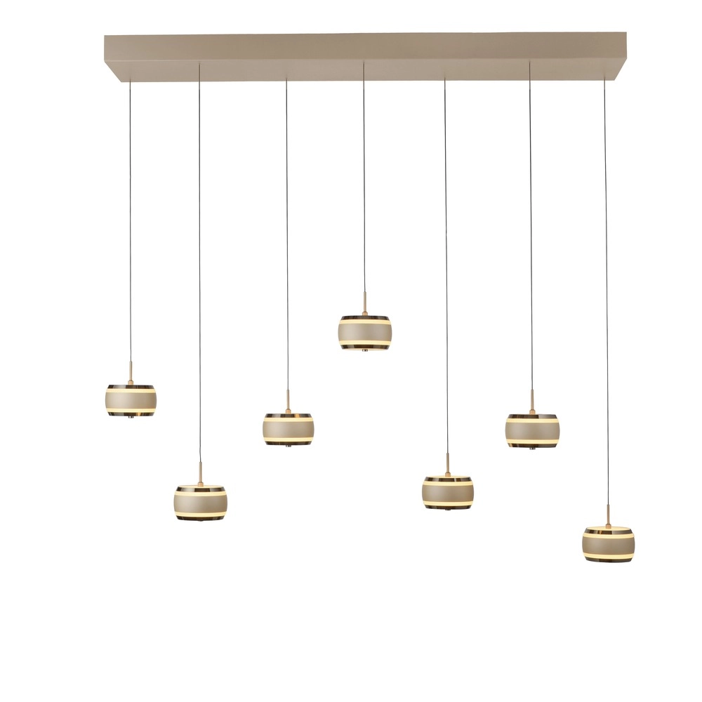 Lampe pendante de table de salle à manger de 7L Pure Falling Rings Bronce Paul Neuhaus 4012248396605