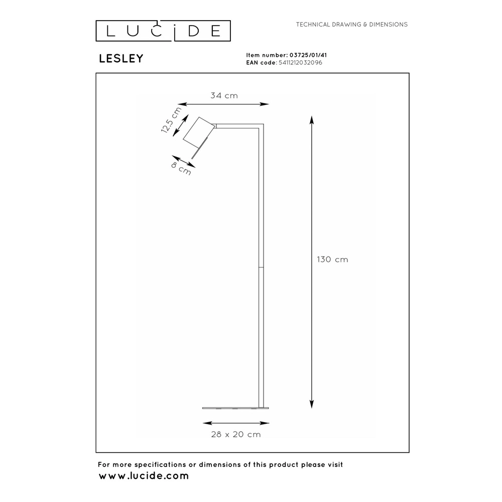 Lampe de lecture moderne Lesley brun sable Lucide 5411212032096