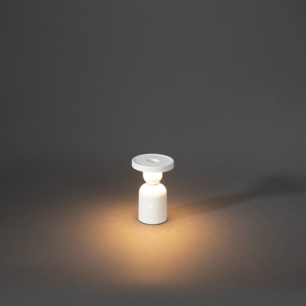 Lampe de table rechargeable Nantes Blanc pour bougeoir KonstSmide 7318307833256