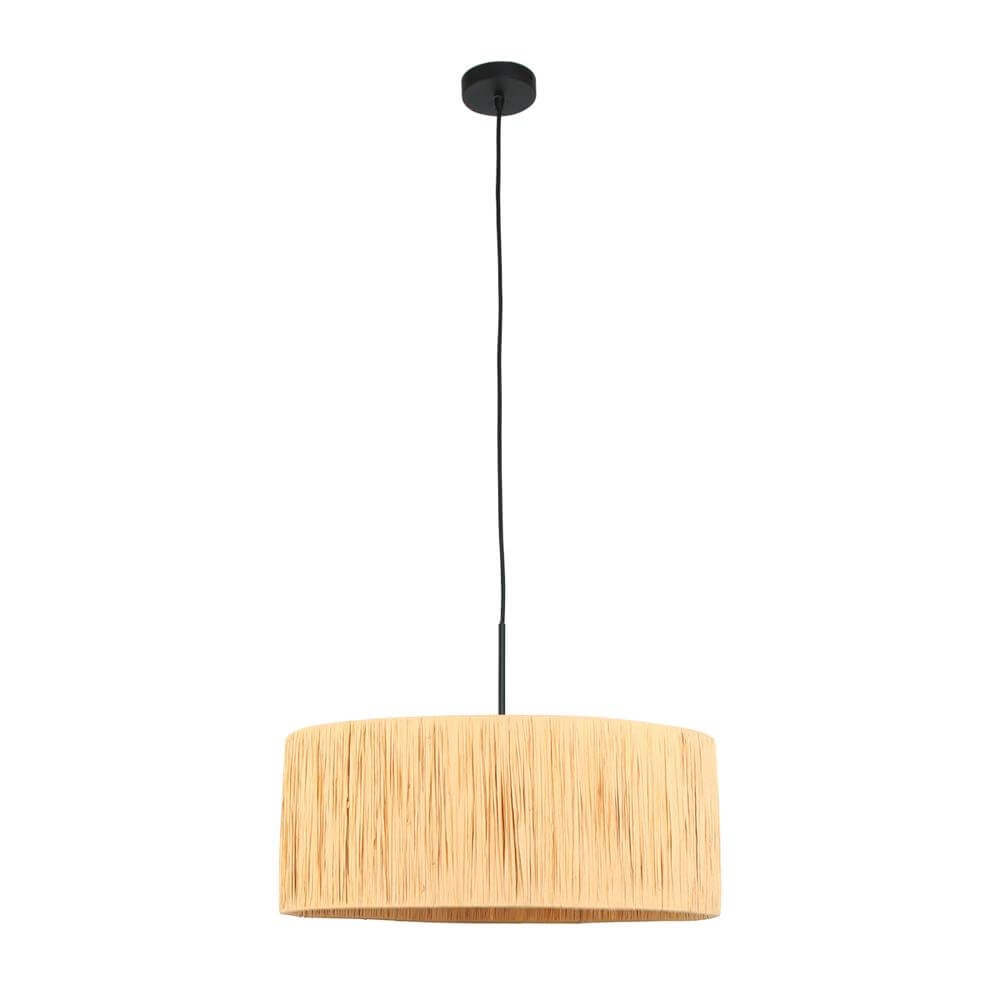 Suspension Sparkled Light noir avec abat-jour paille Ø 50cm Suspension Sparkled Light noir avec abat-jour paille Ø 50cm