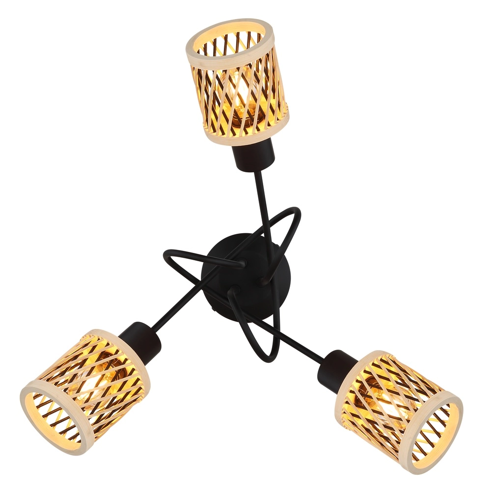 Lampe de plafond à 3 lumières Mali Noir Globo 9007371525720