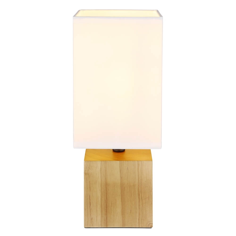 Lampe de table élégante Valentino Bois avec capot blanc Globo 9007371435364