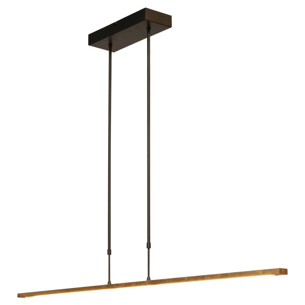 Lampe suspendue noire Real 2 130cm avec de l'or Masterlight 8718121220444