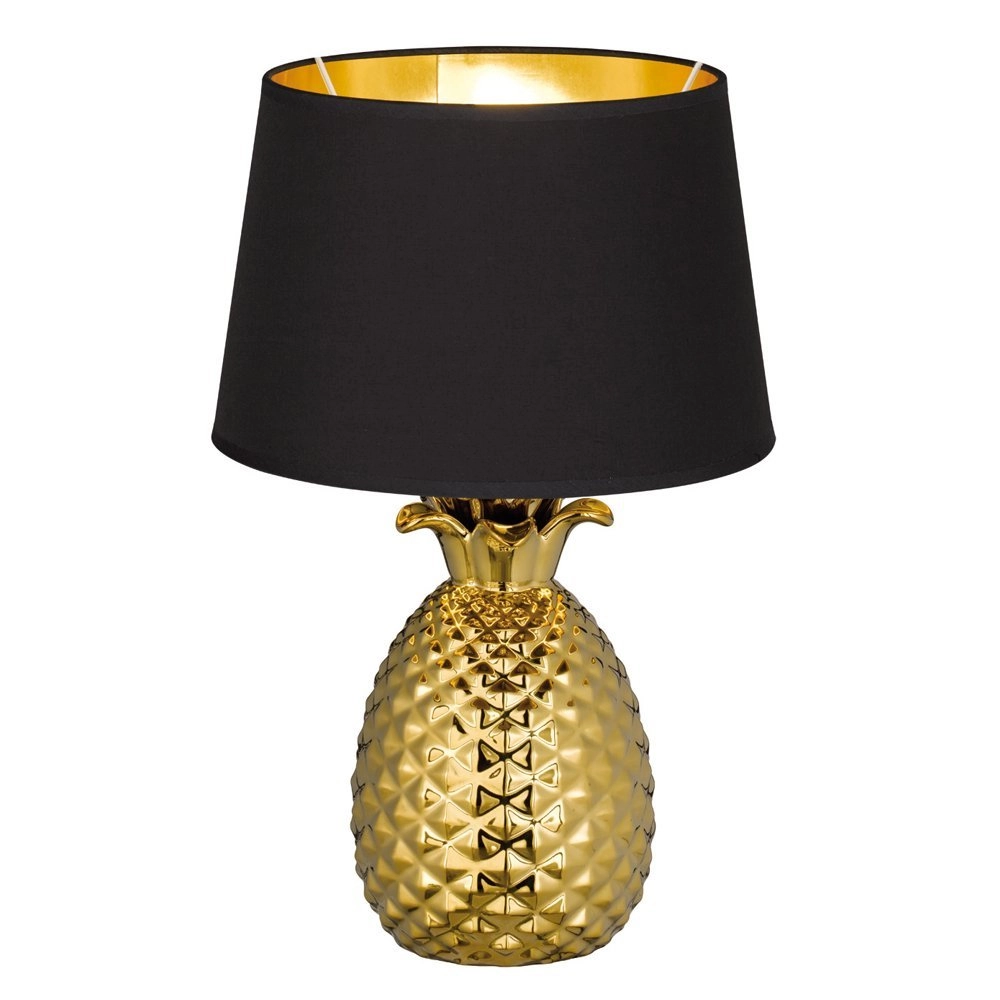 Lampe de table Pineapple 43 cm doré avec noir