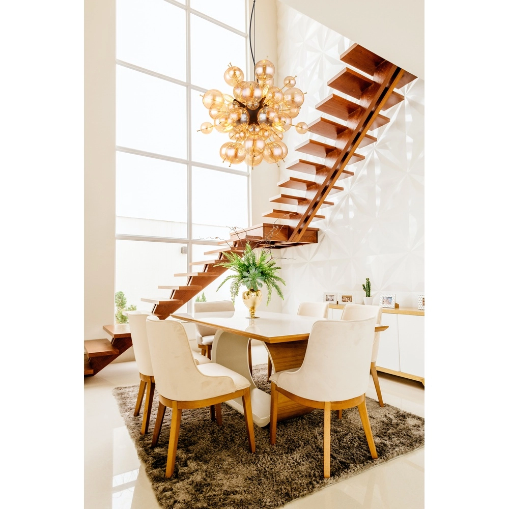 Lampe pendante unique Udo Verre ambré Ø 55cm Globo 9007371446643