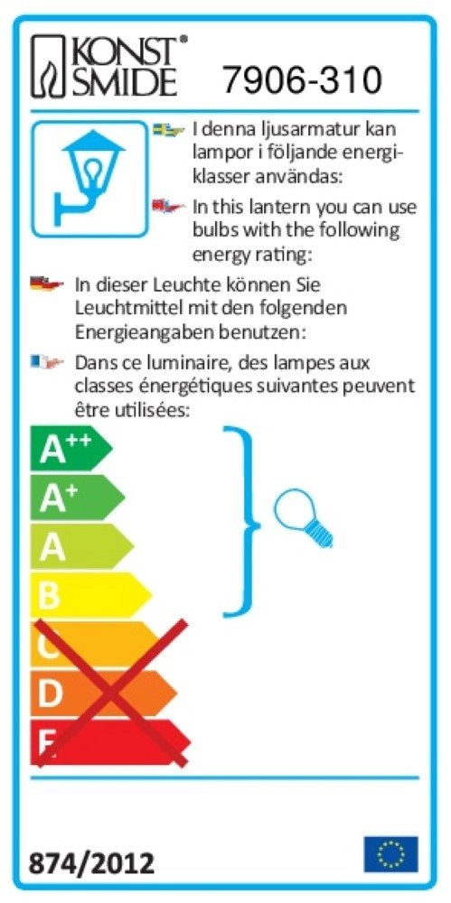 Spot murale Monza pour l'extérieur KonstSmide 7318307907315