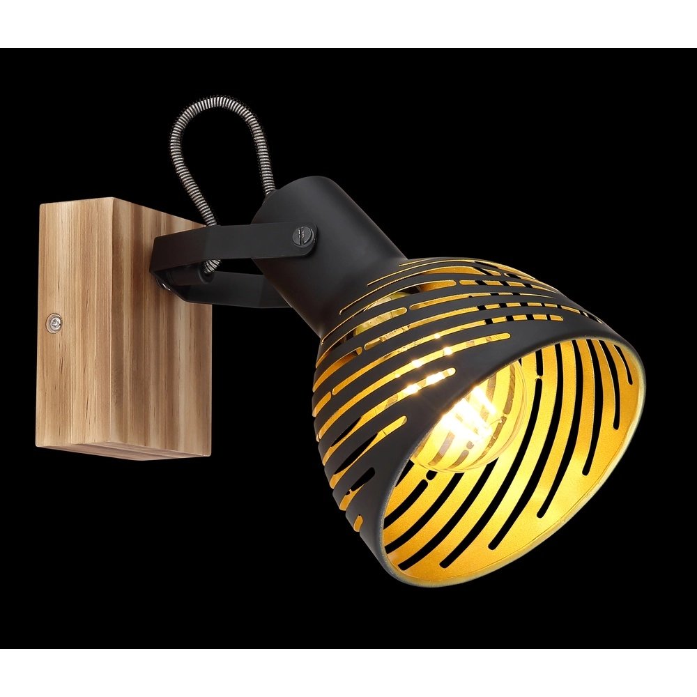 Lampe murale Lenna Bois avec du noir Globo 9007371419685