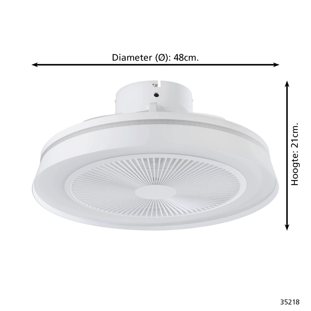 Ventilateur de plafond blanc Vallonia Ø 48cm Eglo 9002759352189