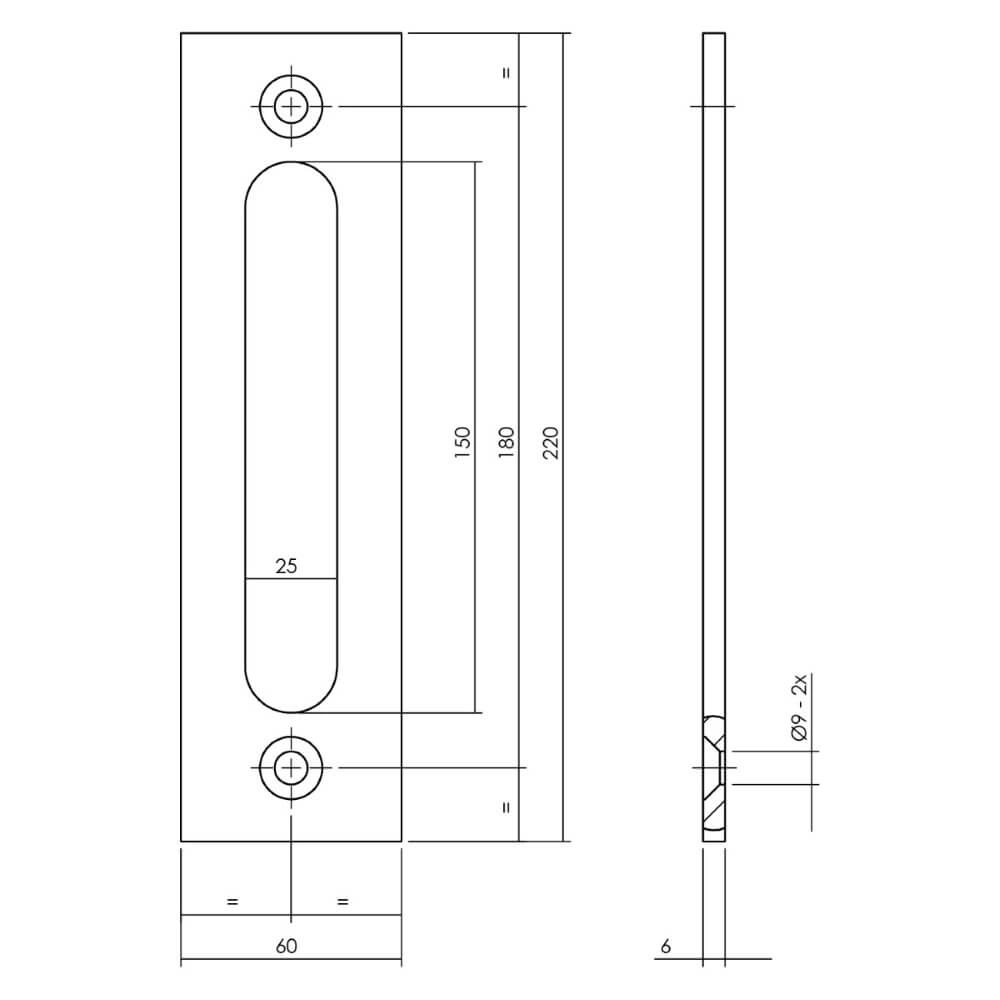 Poignée de porte coulissante Alvro à visser noir Intersteel 8714186527054