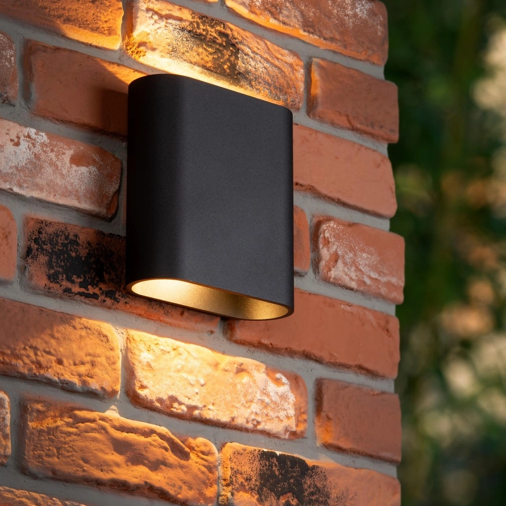 Lampe murale de conception Atila haut et bas noir IP54 Lucide 5411212680112