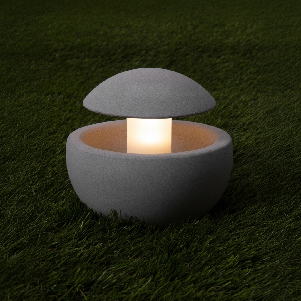 Lampe de jardin design Minor gris béton